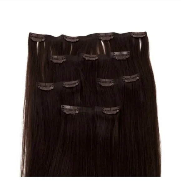 Ultra Seamless 18" Clip-In Hair Extensions - Medium Dark Brown - Picture 3 of 5